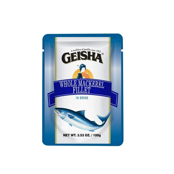 GEISHA Whole Mackerel Fillet in Water 3.53oz (Pack of 24), Mackerel| HALAL & Kosher Certified – Gluten Free – Wild Caught – Good Source of Protein
