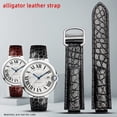thumbnail image 4 of Correa de reloj de piel de cocodrilo para reloj convexo Cartier globo azul WSBB0025 W69012Z4 14-8 mm 16-8 mm 18-11 mm 20-12 mm 22-14 mm, 4 of 5