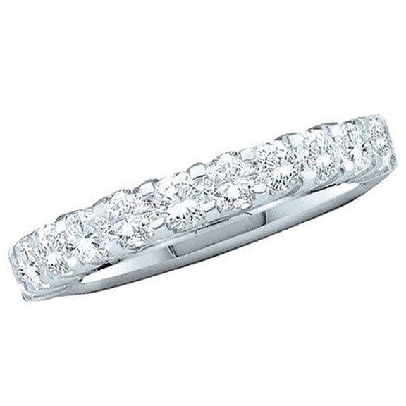 0.24 CT 10K White Gold Round White Diamond Anniversary Wedding Ring Stackable Band
