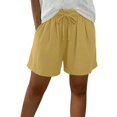 thumbnail image 2 of JUUNthy Womens Cotton Shorts, Daily Wear Comfort Loose Elastic Waist Summer Casual Shorts with Pockets Claret S, 2 of 9