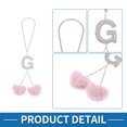 thumbnail image 4 of 1 Pcs Metal Faux Rhinestone Faux Diamond Letter G Heart-Shape Pompon Pendant Car Rear View Mirror Pendant Accessories Car Hanging Ornament Pink, 4 of 6