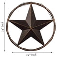 thumbnail image 2 of Urbalabs 24" Metal Barn Star Western Decor Cast Wire Rope Circle Ring Rustic Wall Decor Texas Lone Star, 2 of 7