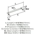 thumbnail image 5 of Amerock Balon 6-5/16 inch (160mm) Center-to-Center Polished Chrome Cabinet Pull, 5 of 6