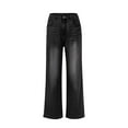 thumbnail image 4 of WTOBBY Women's Wide Leg Jeans, High Waist Straight Leg Stretch Denim Pants with Multiple Pockets, Comfortable and Casual Trousers for Everyday Outfits,Dark Gray 2XL, 4 of 5