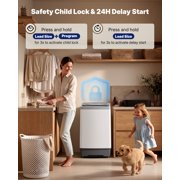 Upstreman Portable Fully Automatic Washing Machine W/ Drain Pump & LED Display, 1.38 cu.ft Top Load Washer Machine Compact Laundry, 8 Wash Programs, 3 Water Level & Temp, 24H Delay Start, White WM138