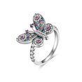 thumbnail image 1 of 925 Silver Stackable Vintage Leaf Ring For Women Crystal S925 Bowknot Rings Original Finger Rings Anniversary Retro Jewelry YFR006 6, 1 of 6