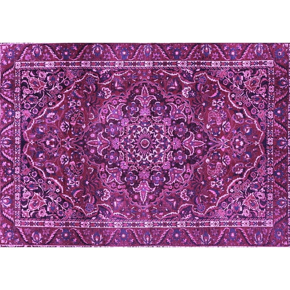 Ahgly Company Indoor Rectangle Persian Purple Traditional Area Rugs, 5' x 7'