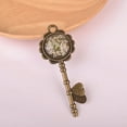 thumbnail image 4 of Heart Babysbreath Round Bezel Key Pendant Charm Necklace Jewelry DIY Findings, 4 of 8