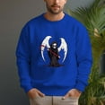 thumbnail image 2 of Men's 330g 100% Cotton Dropped Shoulder Crew Neck Sweatshirt-Grim Reaper Pattern, 2 of 15