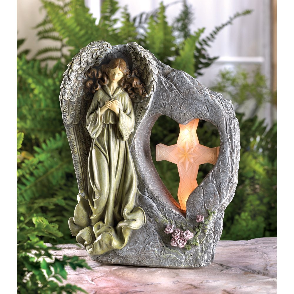 Angel Solar Garden Statue, Yard Solar Statues For Outdoor Light
