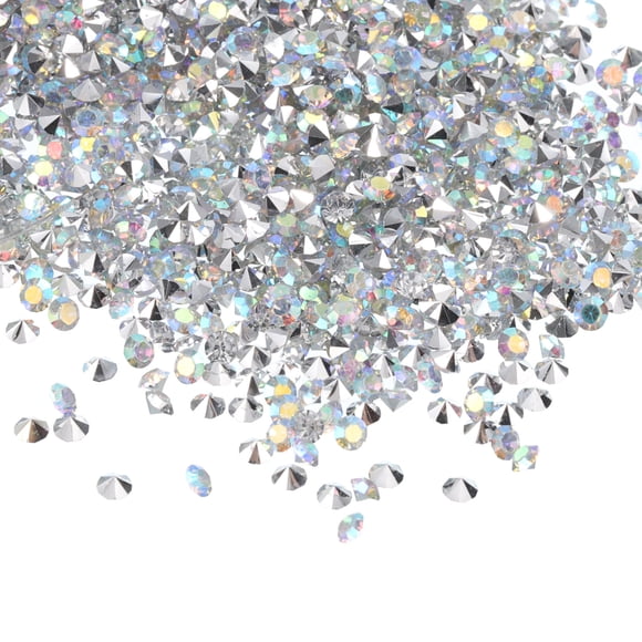 Unique Bargains 14000Pcs Acrylic Wedding Table Diamonds 3mm Crystals Gems for Decorations, Silver AB