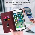 thumbnail image 4 of Dteck Wallet Phone Case for iPhone 8 Plus, iPhone 7 Plus RFID Blocking Credit Card Holder Kickstand Folio Flip Cover with Magnetic Closure, Red, 4 of 10
