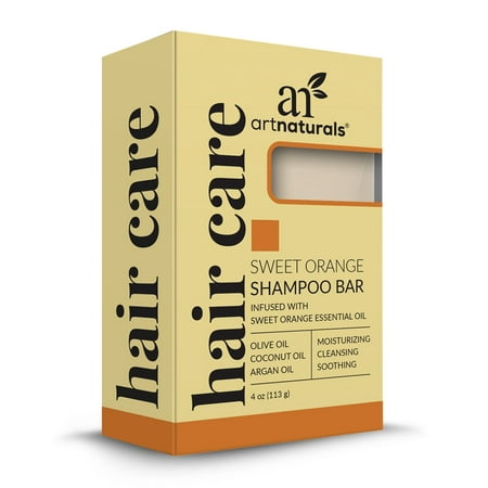 ArtNaturals Orange Shampoo Bar for Hair - Solid Bar Soap for Oily and Dry Hair, Dandruff, Volume and Curly Hair - Sulfate and Paraben Free - Natural and Organic Ingredients for Sensitive (Best Shampoo For Oily Skin)