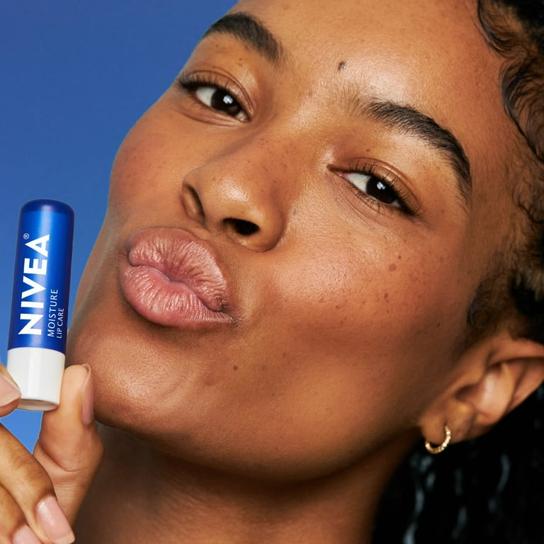 NIVEA Moisture Lip Care, Hydrating Lip Balm with Shea Butter, Vitamin C &  E, 0.17 oz, 2 Pack