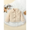 thumbnail image 2 of ZAXARRA Girls Autumn Winter Plush Coats Solid Color/Leopard Print Lapel Button Outerwear, 2 of 9
