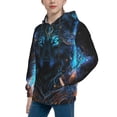 thumbnail image 2 of Kdxio Cool Blue Light Wolf Pattern Boys Athletic Unisex Boys Girls Hoodie with Pocket Sweatshirts-X-Large, 2 of 6