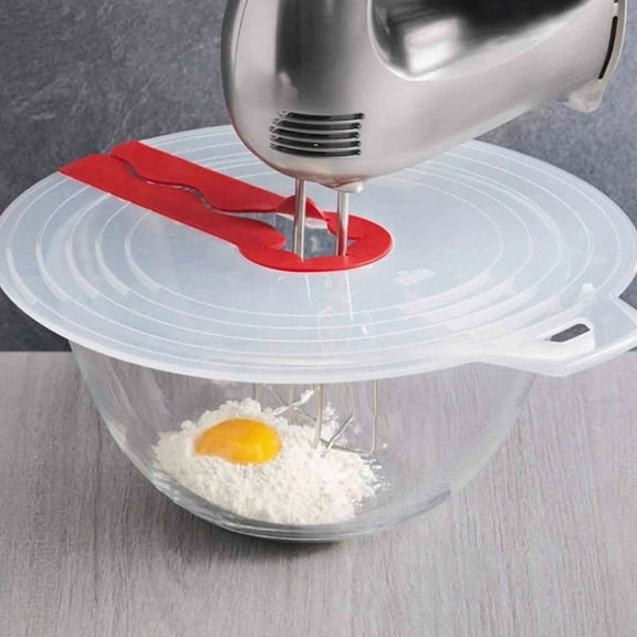 Kitchen Hand Mixer Splatter Guard Bowl Cover Universal Fit, Anti-Splash Shield Lid for Whisk Mixing Baking, Easy to Clean Dishwasher Safe