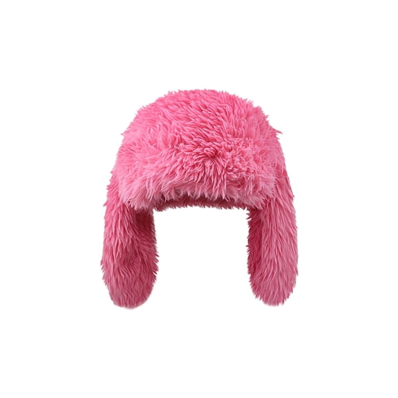 Fuzzy Bucket Hat for Women Furry Fur Bucket Hat Winter Warm Plush Fisherman Fluffy Sherpa Bucket Hats(Hot pink)