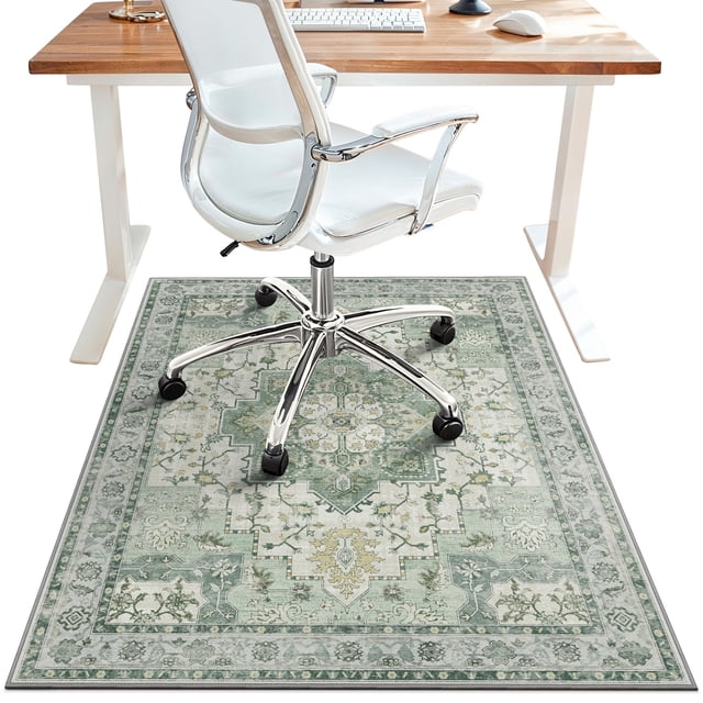 Tapete para Silla de Oficina BESBLEE 122x152 cm Vinilo Verde Antideslizante