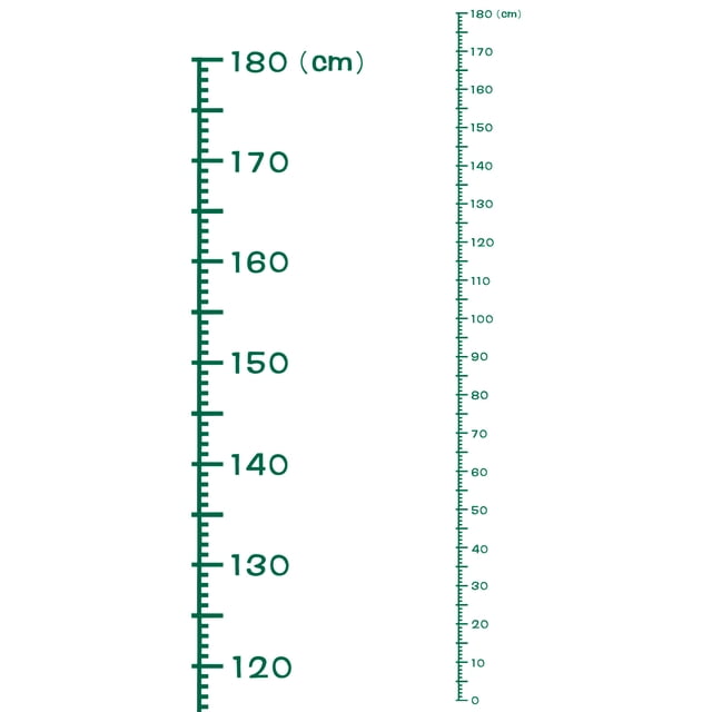 Altura Gráfico Regla Crecimiento Gráfico 180cm Métrica Medida PVC Autoadhesivo Medidas Entrega Regla Pegatina Indicador con Transferencia Película para Medir Altura, Oscuro Verde