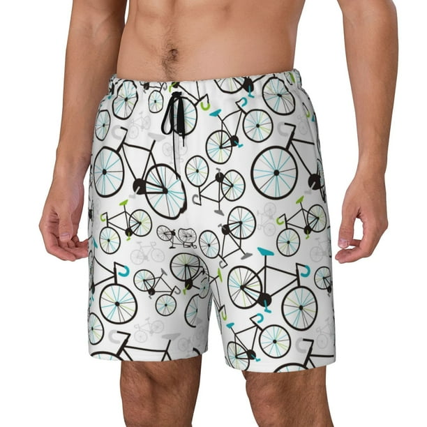 Fotbe Bicycle Traje de Baño para Hombre – Shorts de Natación de Secado Rápido con Forro y Bolsillos-Large