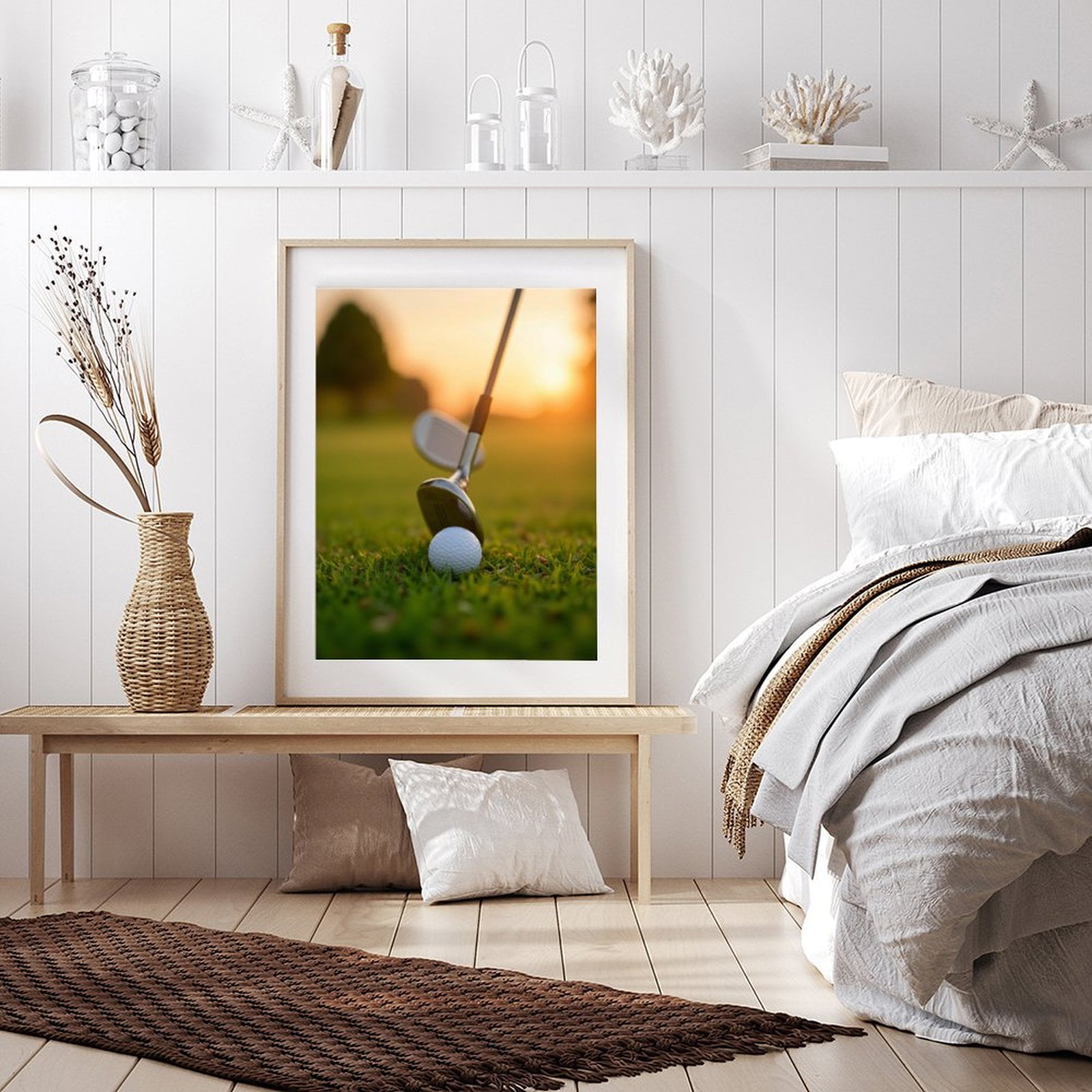 Diamond Art Kit for Adults, Golf Club Tees Sunrise Field Diamond Painting for Adults Beginners, DIY Diamond Art Painting Kits, 5D Diamond Painting Crafts for Home Decor 12x16 Frameless
