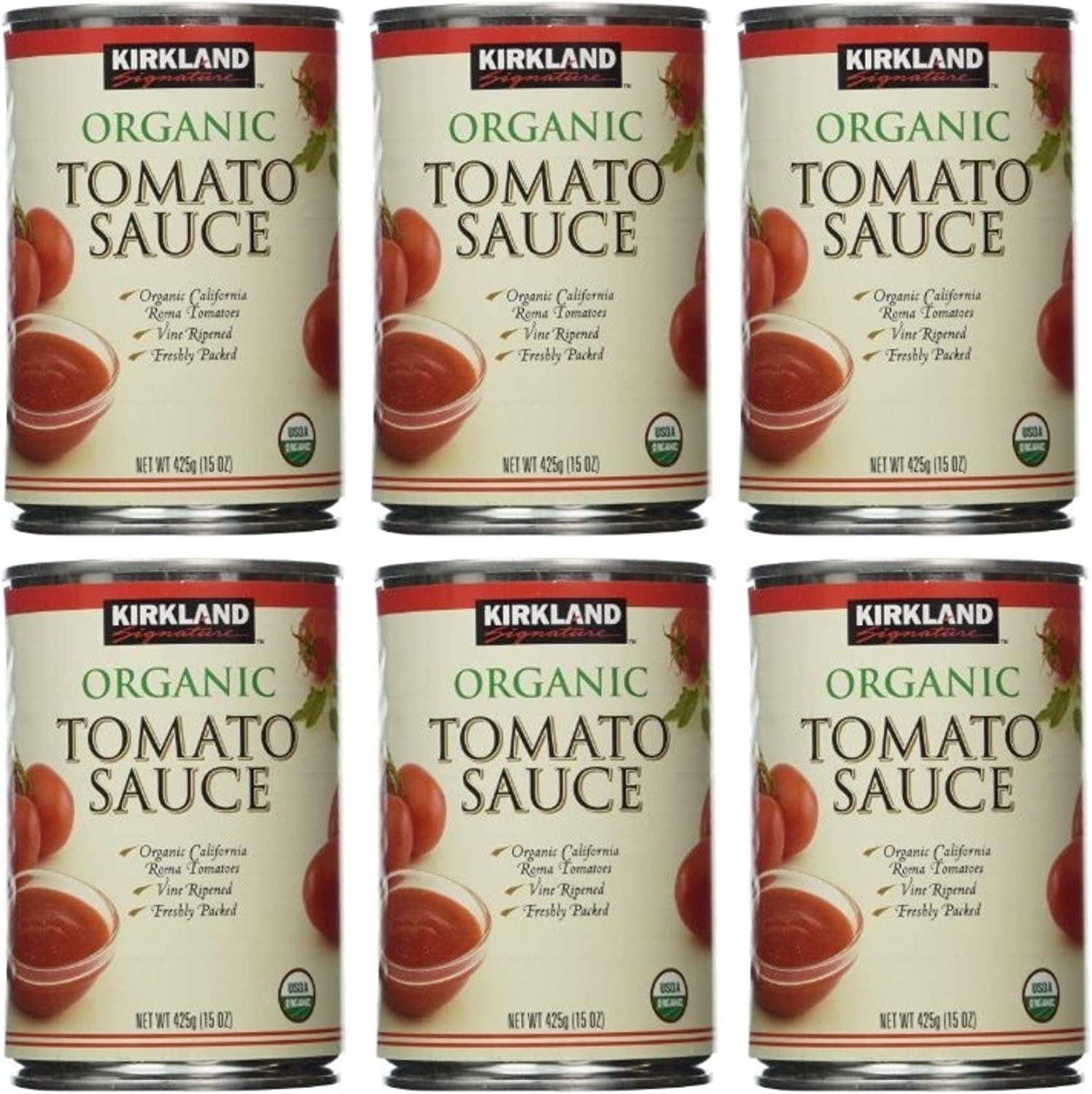 Kirkland Signature Organic Tomato Sauce, 15 Ounce (6 Count)