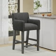 thumbnail image 1 of MODERNLUXE 26" H Counter Height Bar Stool,Upholstered Bar Chairs with Footrest and Solid Wood Legs for Kitchen,Charcoal, 1 of 7