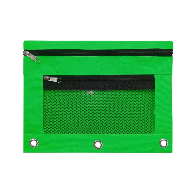 Bolsa de Lápiz Del Aglutinante Del Anillo de 3 Bolsas de Lápiz de Cremallera de 2 Pc, Bolsa de Lápiz de la Bolsa Cosmética Del Aglutinante de 25x18x1cm para el Aglutinante Del Anillo de 3
