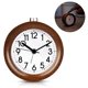 thumbnail image 2 of Analogue wooden alarm clock with snooze function - Vintage clock with dial alarm light - Quiet vintage wooden table clock, no brown, 2 of 3