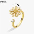 thumbnail image 1 of Anillos giratorios de lujo para ansiedad y animales para mujer, Spinner, Fidgets, bonita flor, corazón, libélula, anillo antiestrés, joyería de boda, 1 of 2