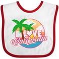thumbnail image 3 of Inktastic I Love California with Ocean and Palm Trees Boys or Girls Baby Bib, 3 of 4