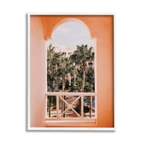 Stupell Tropical Palm Trees Window View Landscape Photography White Framed Art Print Wall Art