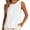 White, variant on Womens Tops Women's Solid Color Ruffle Neck Cotton Linen Sleeveless TopBack Button Reversible Thin Casual Blouse with Elegant Vibe XXL