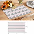 thumbnail image 6 of Pink Grey Striped Placemats Set of 8 Horizontal Lines Simple Minimalist Place Mats Indoor Wipeable Table Mats Washable Cloth Dining Table Placemats for Kitchen Holiday Party Home Decor 13x19 Inch, 6 of 9