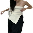 thumbnail image 2 of Femmes Sexy Bustier Tube Top Été Sans Manches Fente Bandeau Y2k Slim Fit Réservoir Bustier Top, 2 of 6