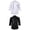 Black White, variant on 2Pcs Men Executive Chef Jacket Coat Long Sleeve Chefwears Kitchen Hotel Durable Black Red