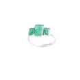 thumbnail image 2 of Natural Emerald Ring, Emerald Gemstone Ring, May Birthstone, Three Stone Ring, Women Ring, Gold Micron, 925 Sterling Silver, Cluster Tiny Ring, Dainty Minimalist Stacking jewelry, Bridal Gift Ring, 2 of 3