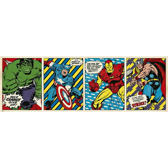 Marvel's Avengers - Comic Door Poster (Thor & Captain America & Iron Man & Hulk)