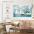 thumbnail image 4 of Elephant Stock Passing The Light Wall Art - Horizontal Multi Panel Canvas - Living Room Wall Decor - Transportation Multi Panel - Blue And White Decor By Paul Brent - 23" x 14", 4 of 4