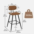 thumbnail image 5 of StorageWorks Leather Counter & Bar Stool with Large Seat and Back, Brown, Set of 2, 5 of 8