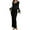 Black, variant on Women Sleepwear Autumn Winter Pajamas Sets Two Pieces Sexy V Neck Long Sleeve Tops and Trousers Set Loungewear Home Clothes
