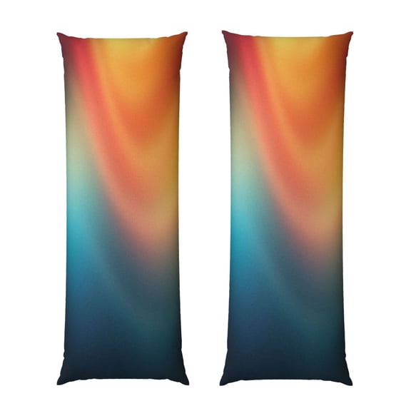 Honeii yellow orange and teal Print Long Body Pillowcase 20x54 in,Body Pillow Cover with Zipper,Large Body Pillowcase,Soft Bed Decorative