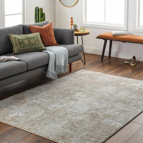 Hauteloom Bruna Living Room, Bedroom Area Rug - Gray, Brown - 4' x 6'
