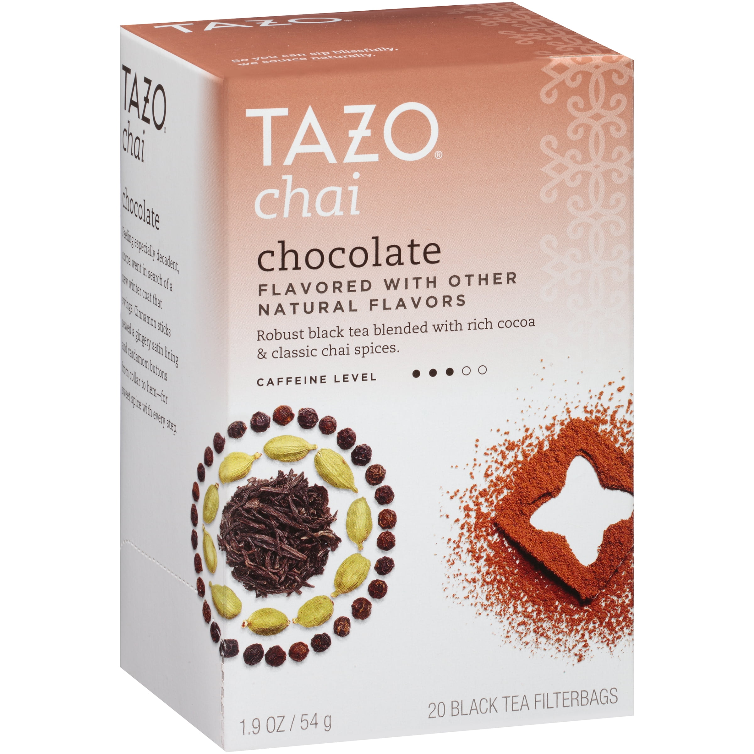 Tazo Chai Chocolate Black Tea Filterbags, 20 Count, 1.9 Ounce
