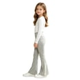 thumbnail image 4 of SGMVNU Girls Flare Leggings Kids Bell Bottom Yoga Pants High Waisted Athletic Tights Workout Trousers, Size 2-3 Years, Light Gray, 4 of 4
