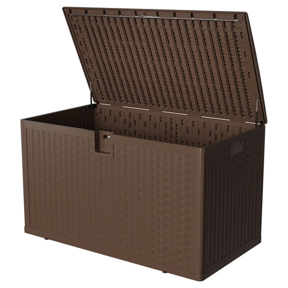 Gaderth Resin Deck Box,Outdoor Storage Box,120 Gallon Waterproof Patio Storage Box,Lockable Storage Bench For Package Delivery Patio Furniture Cushions Garden Tools Indoor Outdoor