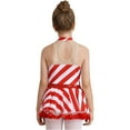 thumbnail image 3 of vastwit Kids Girls Christmas Candy Cane Costume Sequins Striped Ballet Dance Figure Skating Dress Red 4, 3 of 7