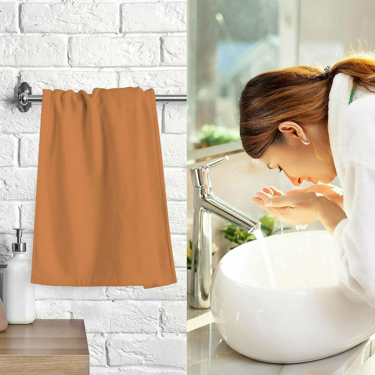 Coolnut Plain Rust Orange Solid Color Hand Towels Set of 2 Soft Absorbent Towel Hand Cloth Cotton Fingertip Bath Towels for Home Bathroom Hotel Gym and Spa 28 X 16 in Walmart