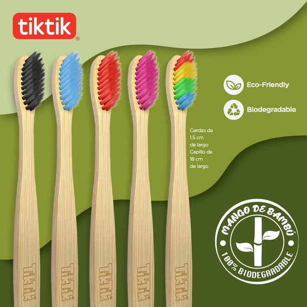 Cepillo de Dientes de Bambú Biodegradable Ecológico Tiktik Adulto - Main Image